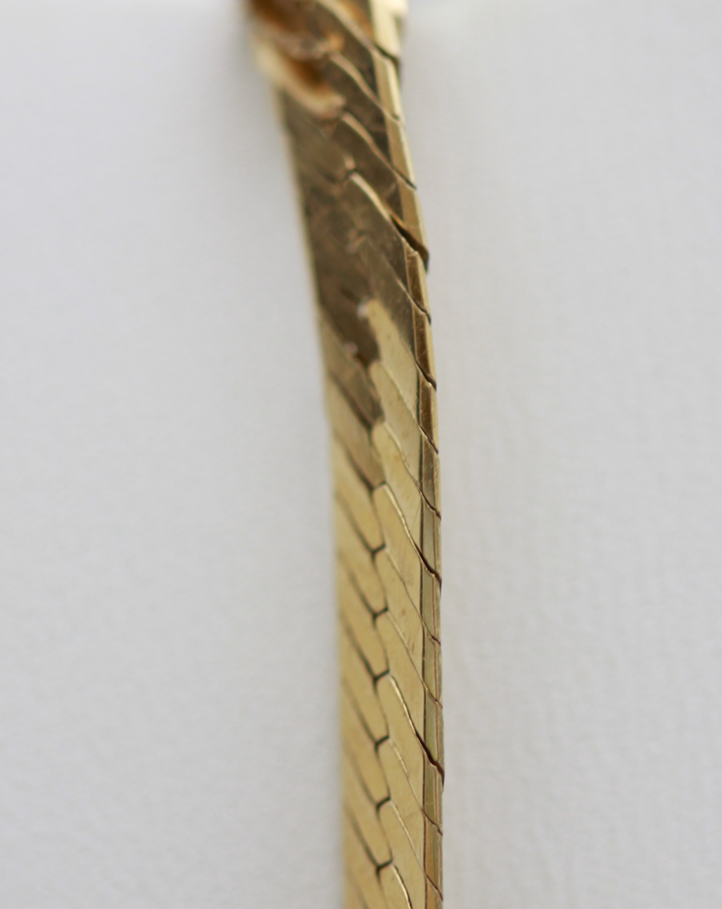 Pair of 14K Gold Herringbone Necklaces