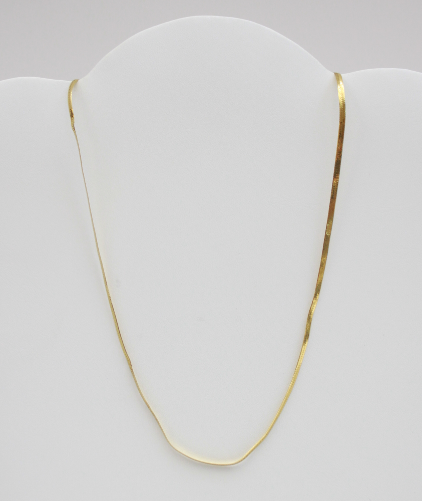 Pair of 14K Gold Herringbone Necklaces
