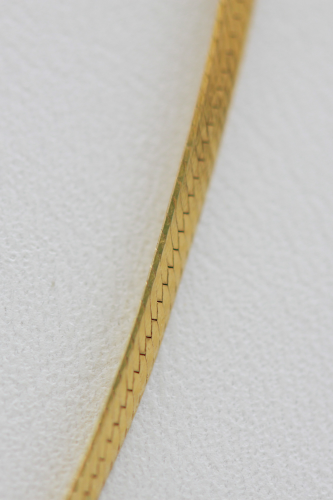 Pair of 14K Gold Herringbone Necklaces