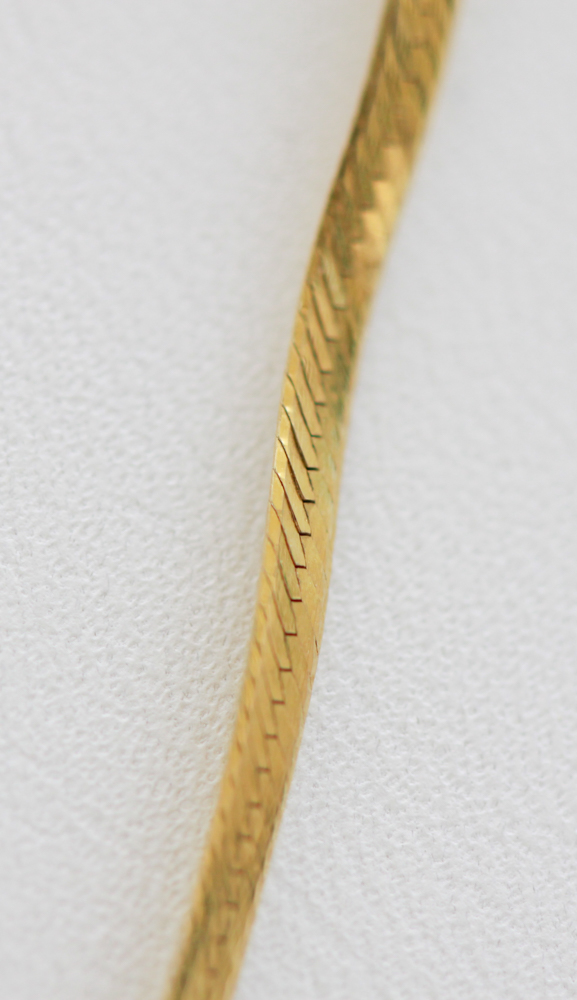 Pair of 14K Gold Herringbone Necklaces