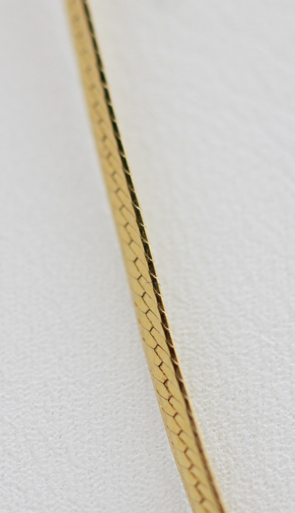 Pair of 14K Gold Herringbone Necklaces