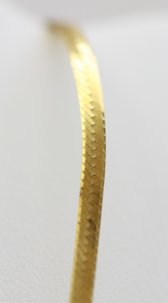 Pair of 14K Gold Herringbone Necklaces