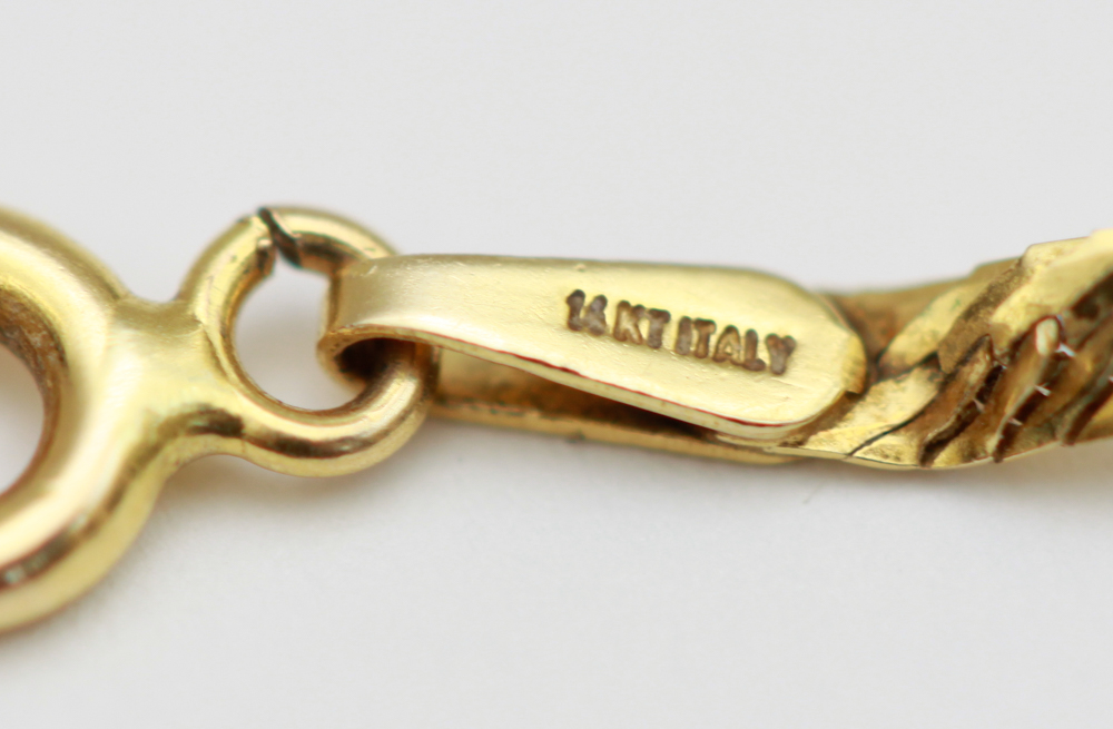 Pair of 14K Gold Herringbone Necklaces