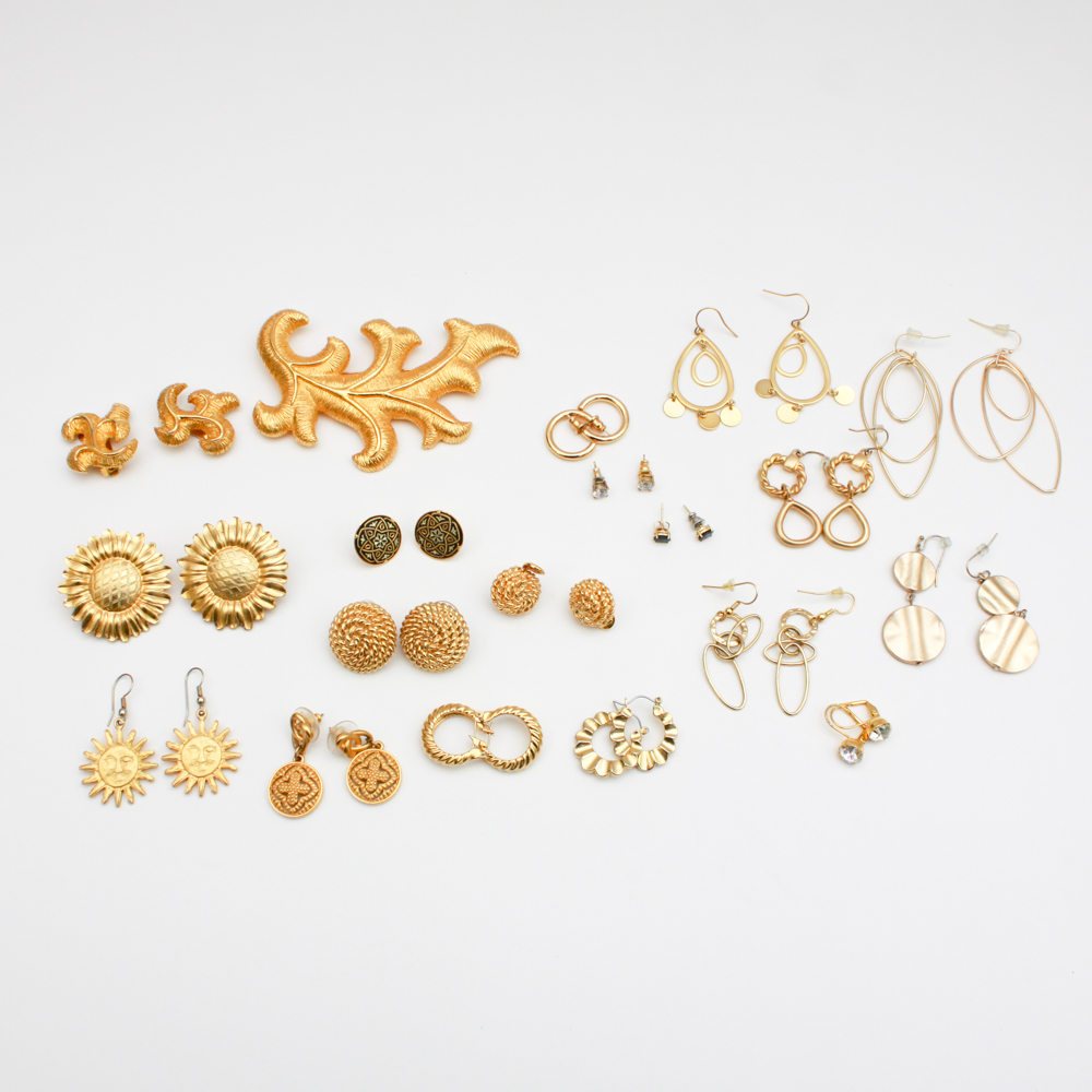 Gold Tone Earring Assortment