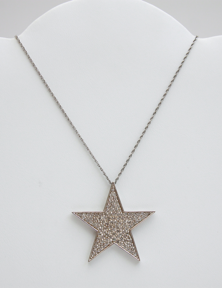 Sterling Silver Earrings and Pavé Star Necklace