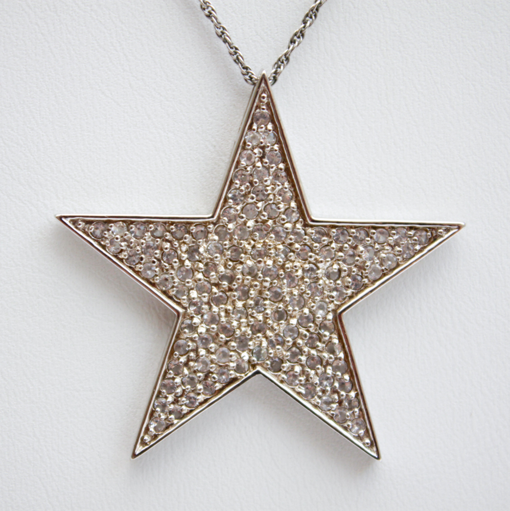 Sterling Silver Earrings and Pavé Star Necklace