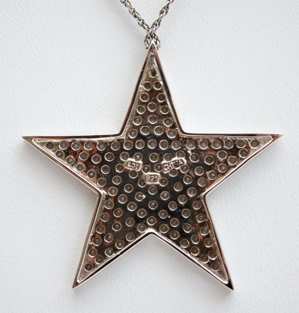 Sterling Silver Earrings and Pavé Star Necklace