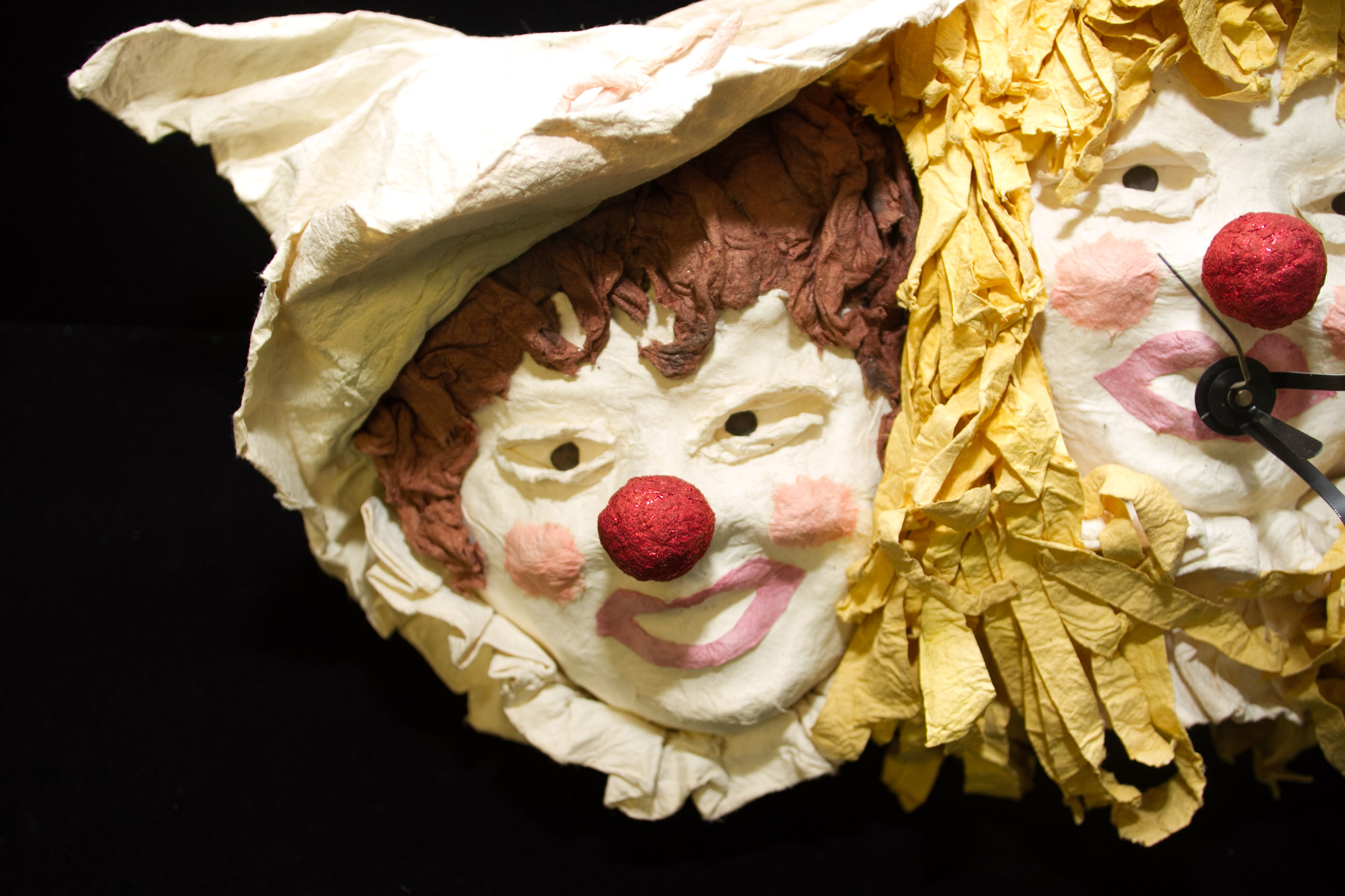 FB Fogg Paper Mache Clown Wall Clock