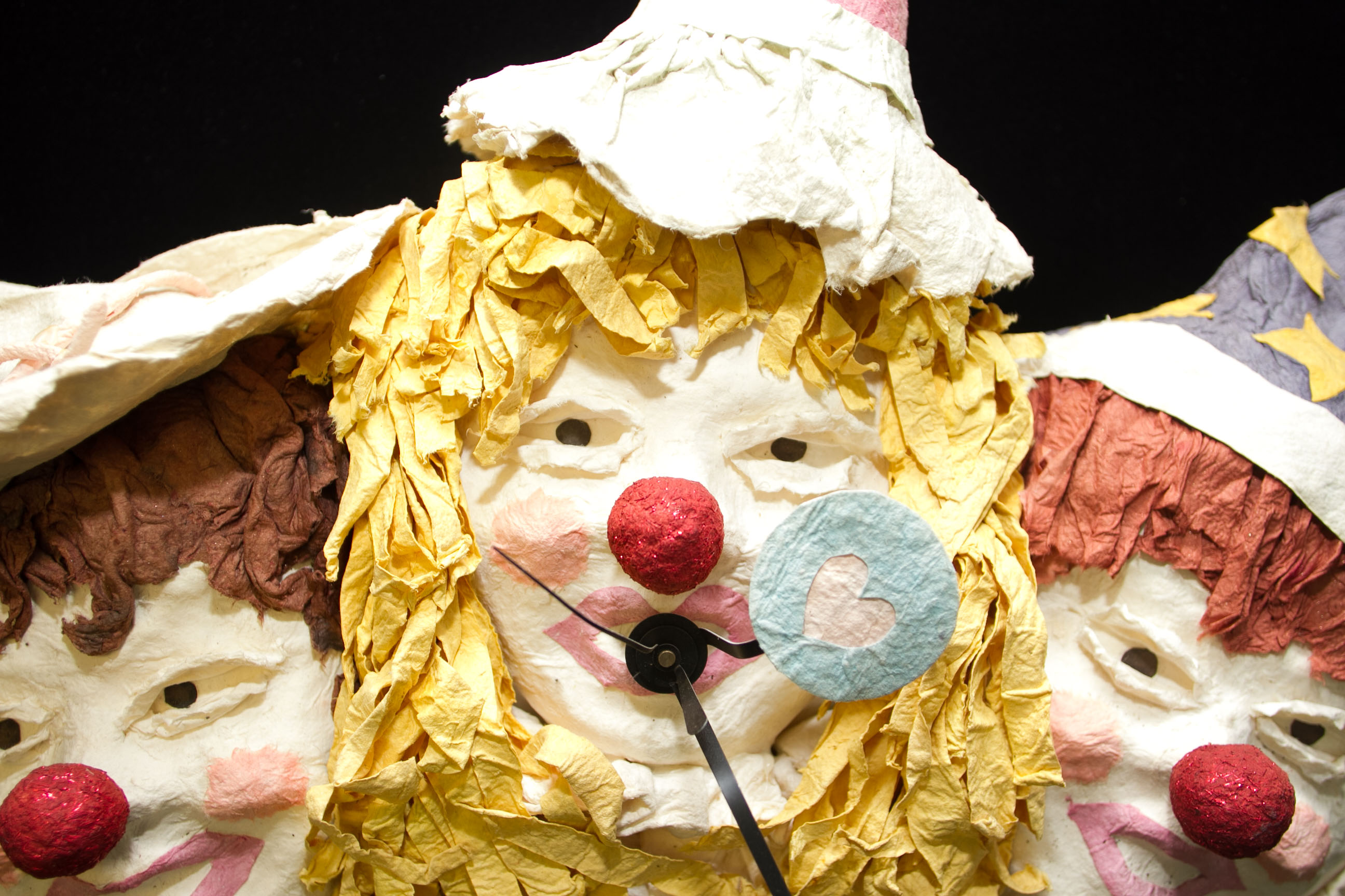 FB Fogg Paper Mache Clown Wall Clock