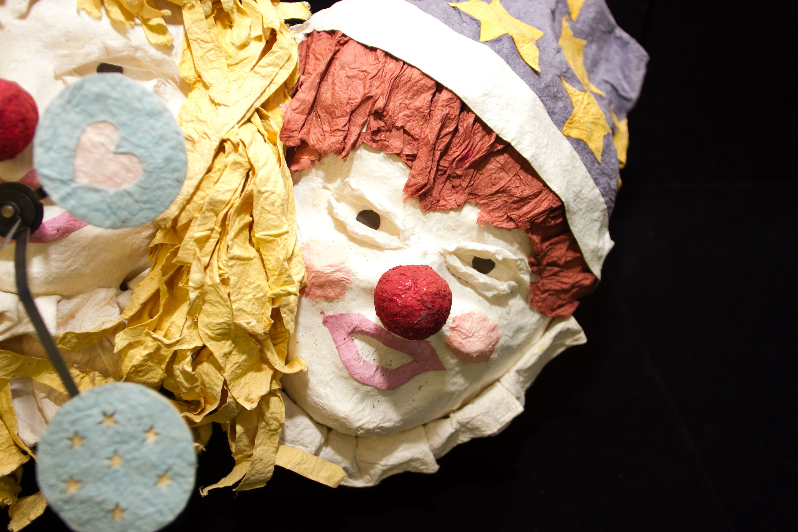 FB Fogg Paper Mache Clown Wall Clock