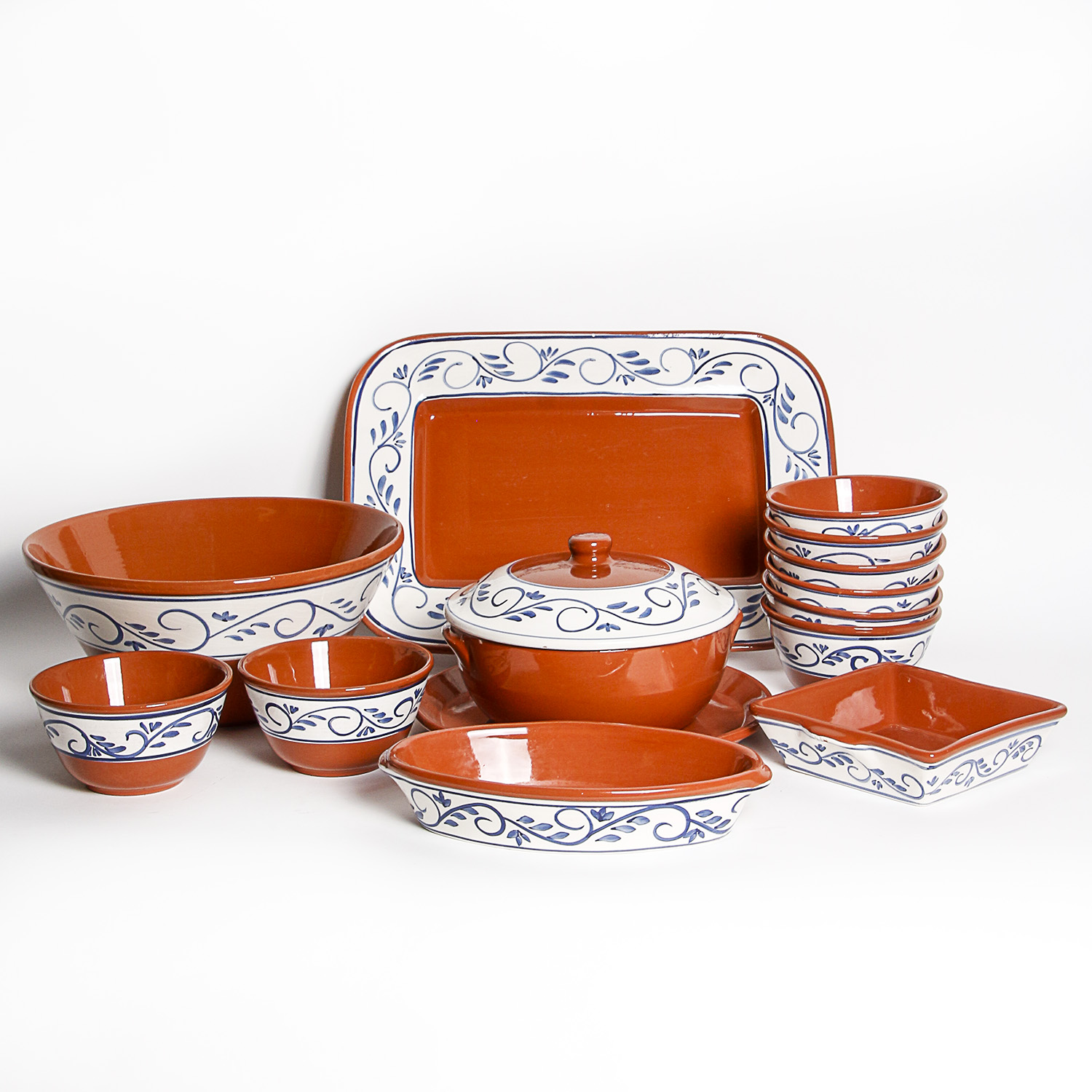 Group of Portugal A. Santos Pottery Dishes and Serving Pieces