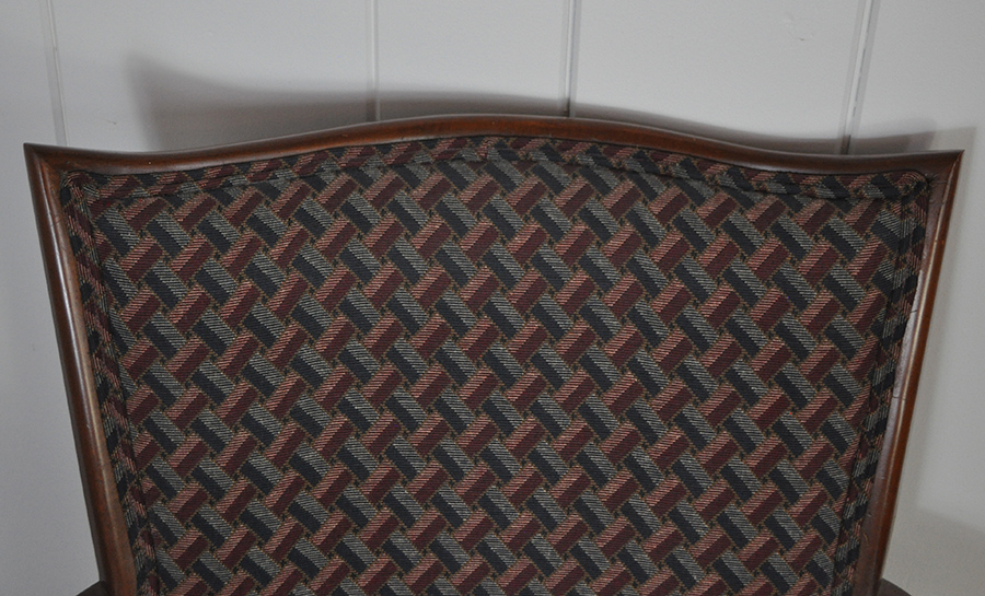 Red and Blue Upholstered Accent Chair