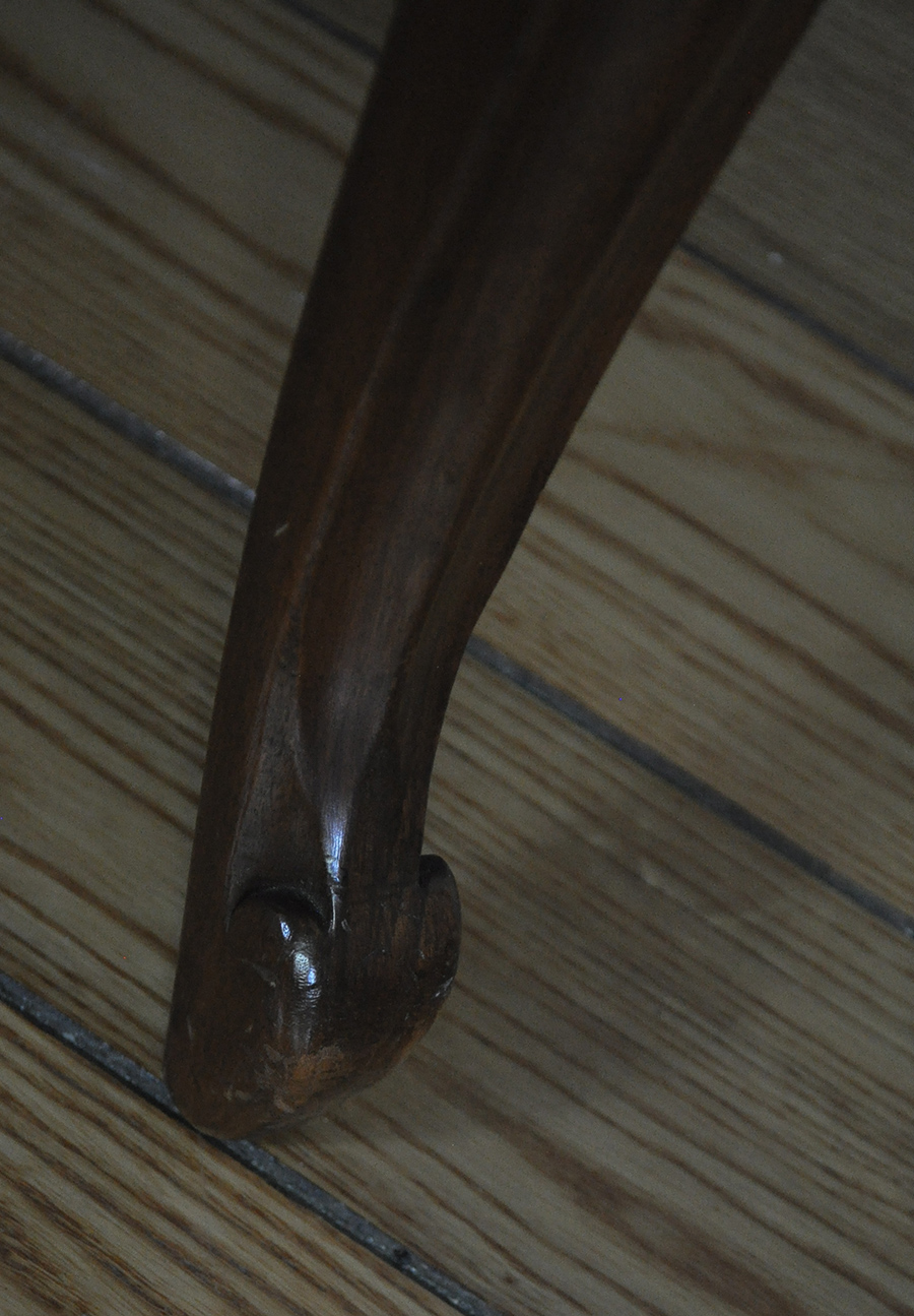 Red and Blue Upholstered Accent Chair