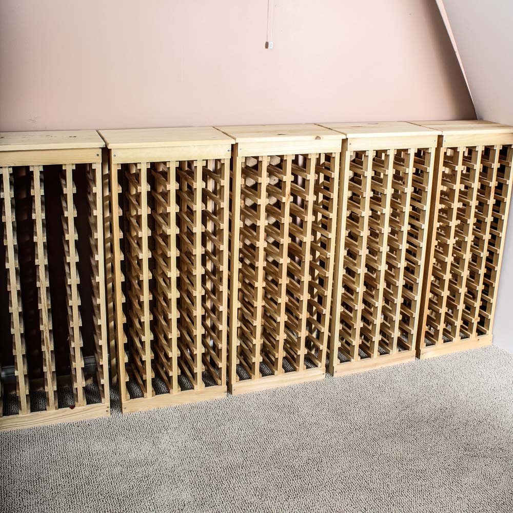 Set of Six Wooden Wine Racks