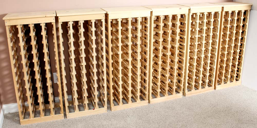 Set of Six Wooden Wine Racks