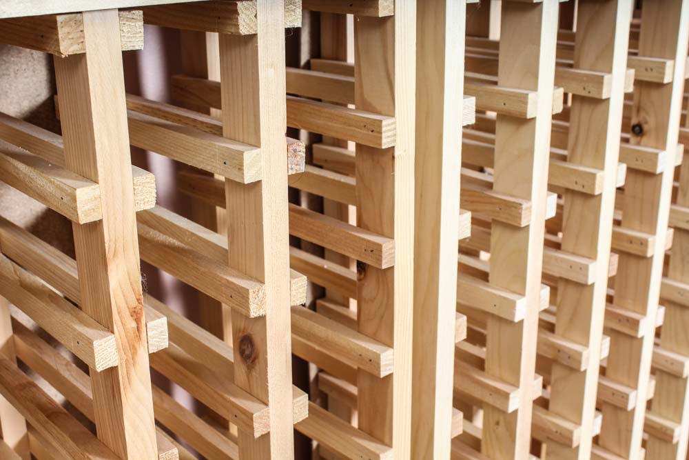 Set of Six Wooden Wine Racks