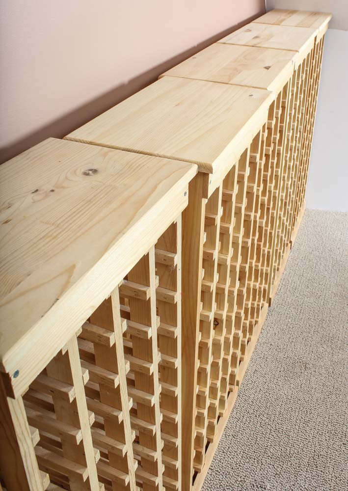 Set of Six Wooden Wine Racks