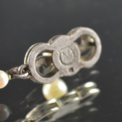 Vintage Mikimoto 20" Cultured Pearl Necklace With Ornate Sterling Clasp