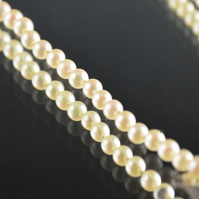 Vintage Mikimoto 20" Cultured Pearl Necklace With Ornate Sterling Clasp