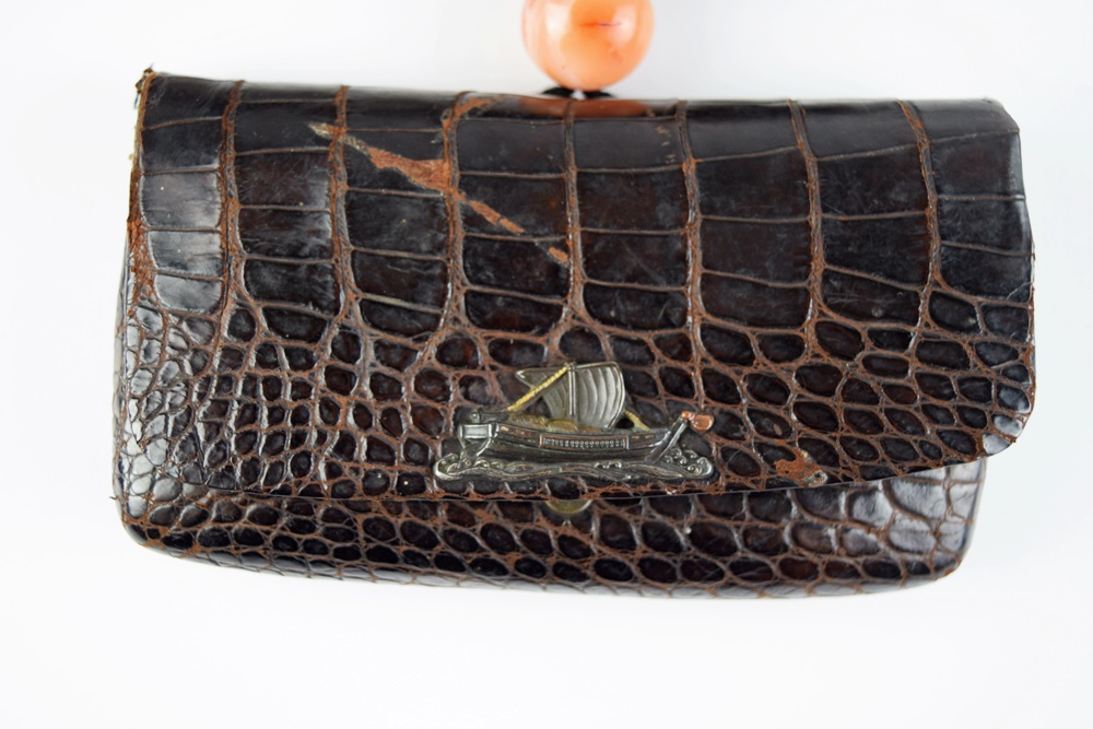 Meiji Period Signed Kiseru (Japanese Smoking Pipe) with Carved Holder and Tobacco Pouch