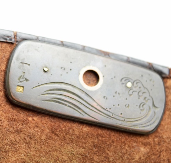 Meiji Period Signed Kiseru (Japanese Smoking Pipe) with Carved Holder and Tobacco Pouch