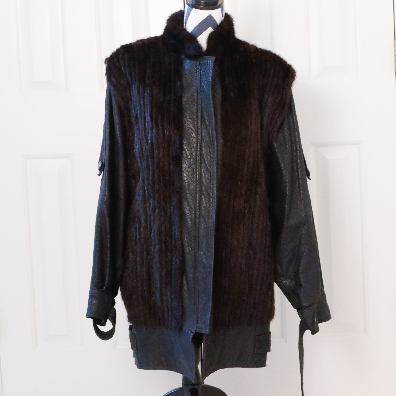 1980s Henig Leather and Fur Coat
