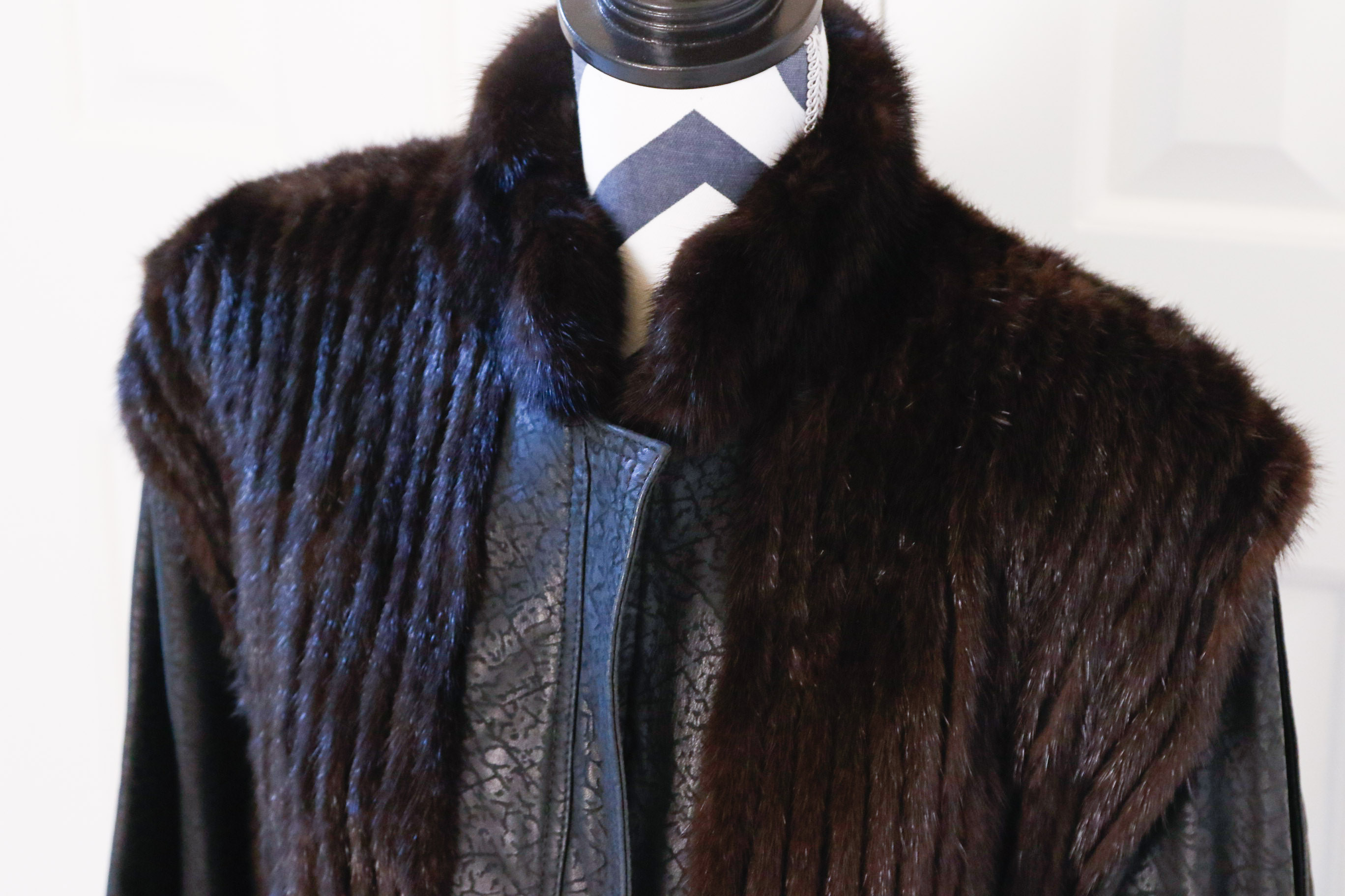 1980s Henig Leather and Fur Coat