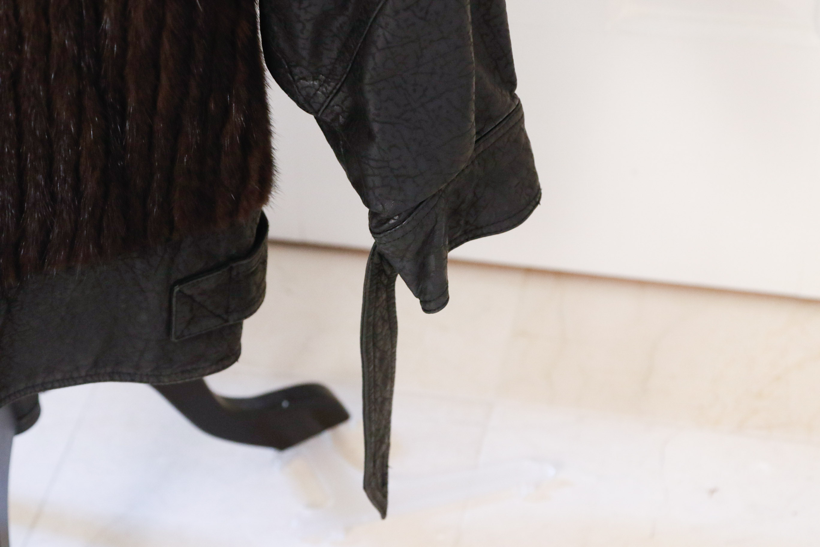 1980s Henig Leather and Fur Coat