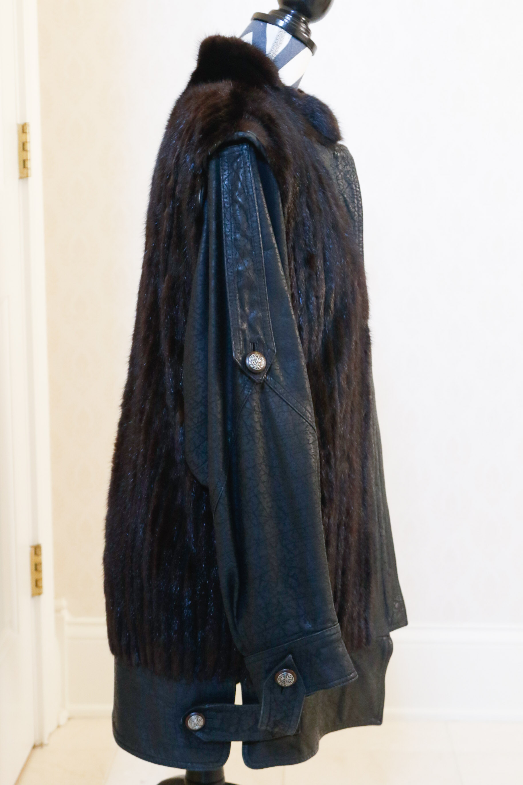 1980s Henig Leather and Fur Coat