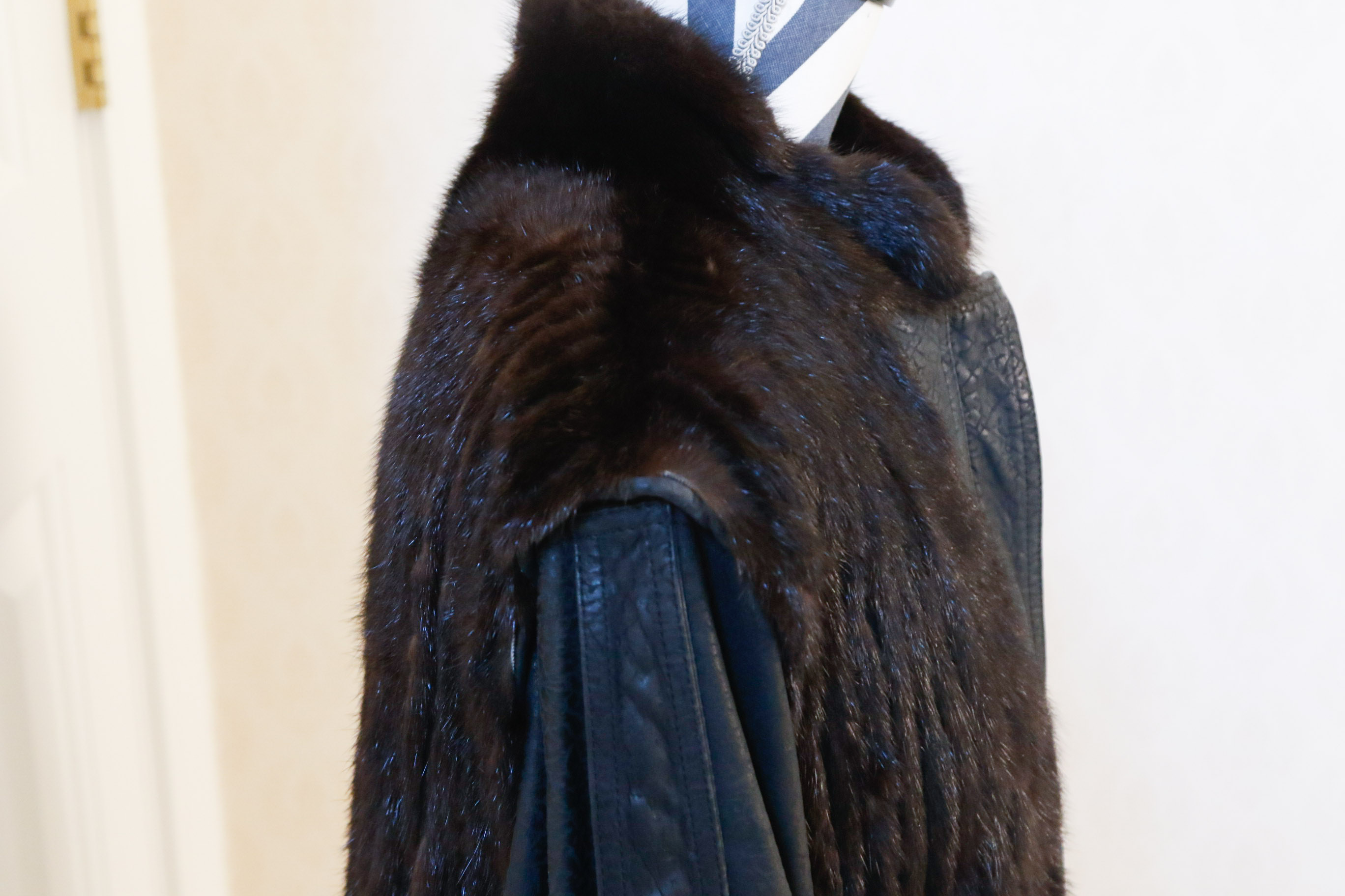 1980s Henig Leather and Fur Coat
