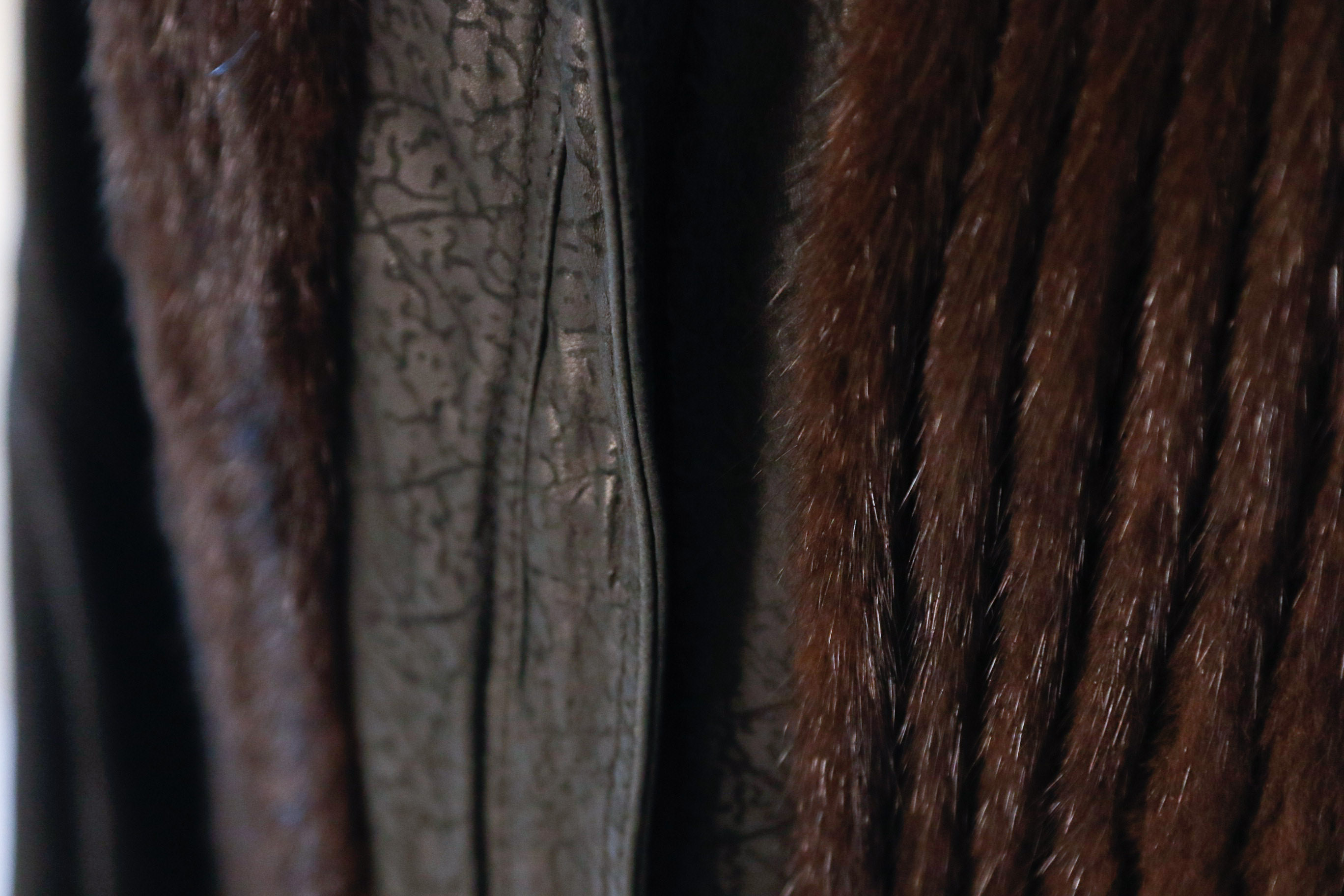 1980s Henig Leather and Fur Coat