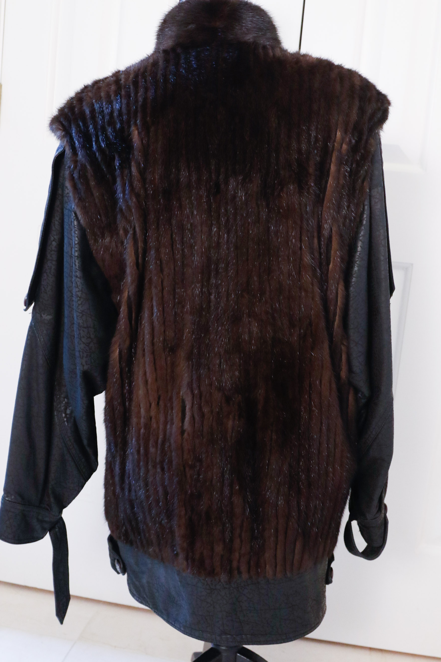 1980s Henig Leather and Fur Coat