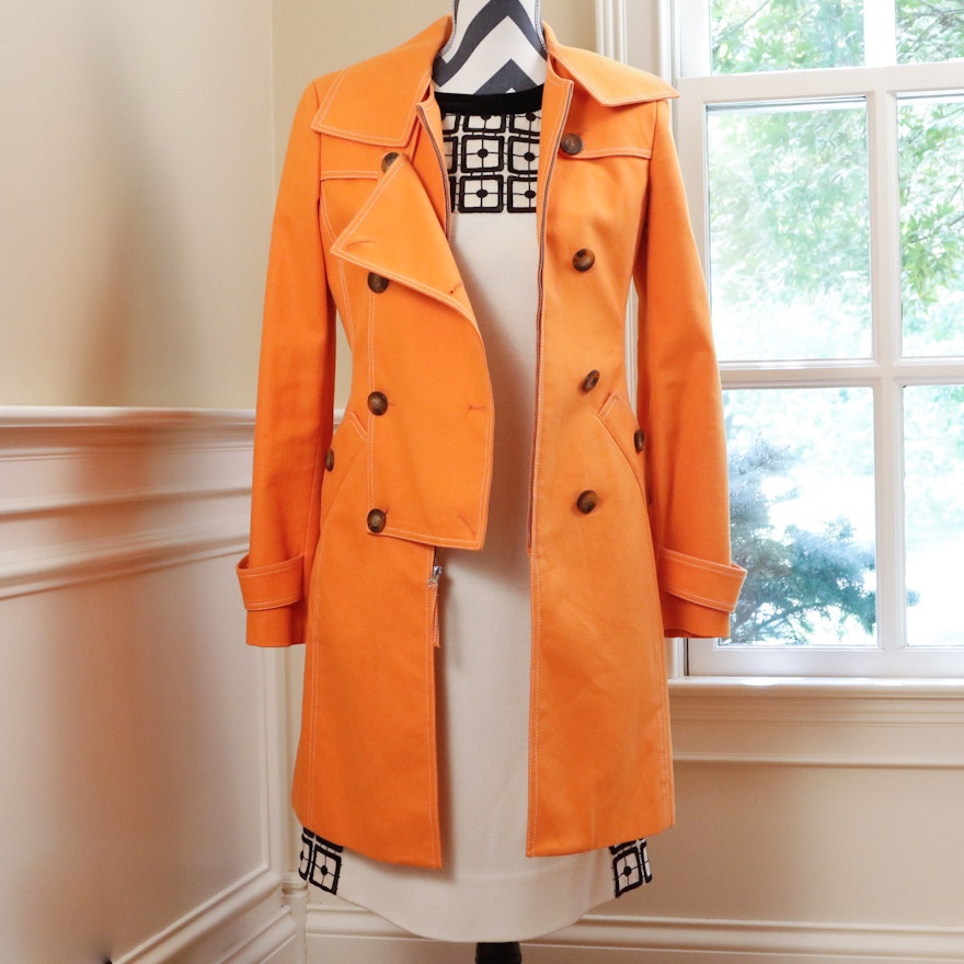 Tory Burch Knit Frock with BCBG Orange Trench Coat