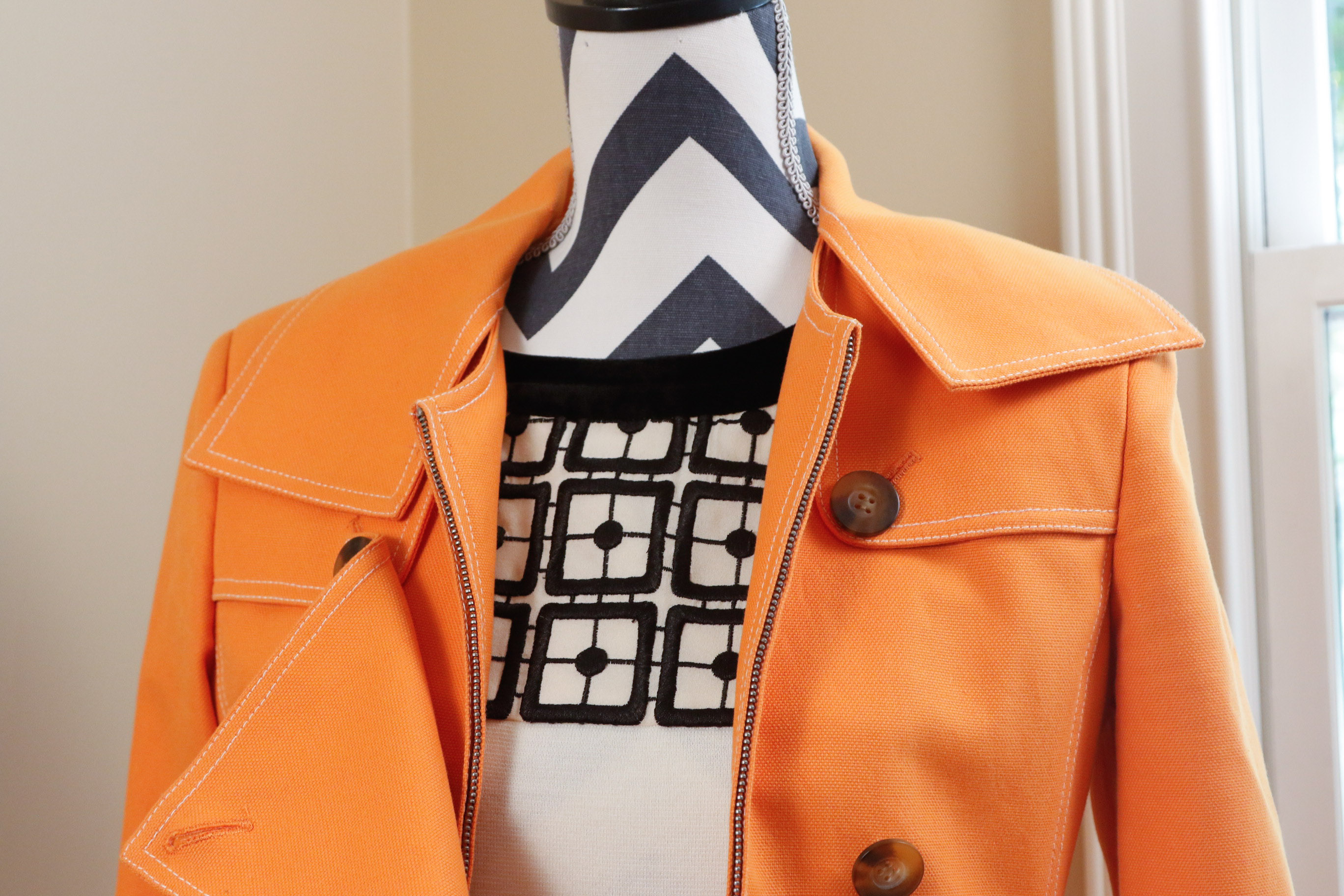 Tory Burch Knit Frock with BCBG Orange Trench Coat