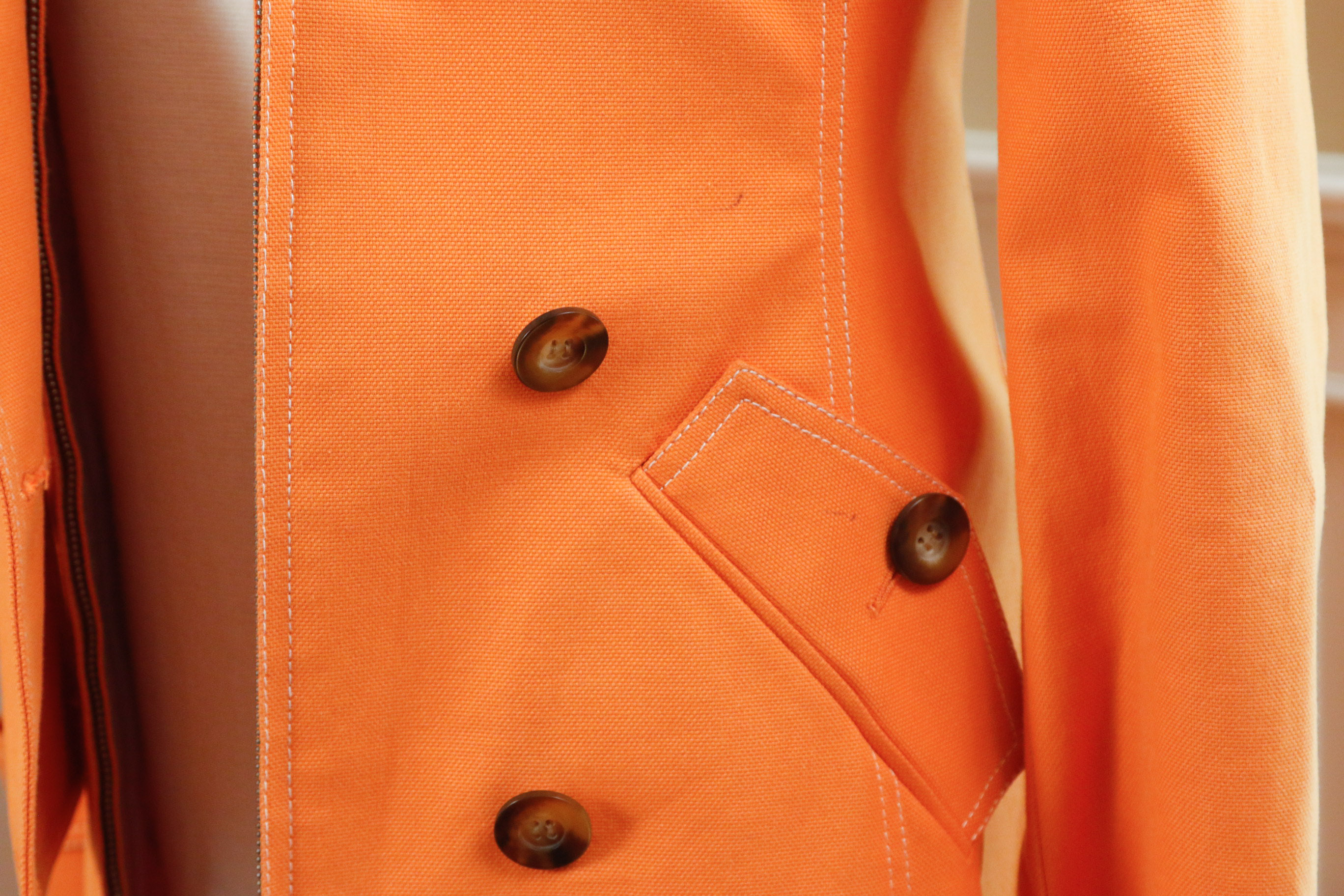 Tory Burch Knit Frock with BCBG Orange Trench Coat
