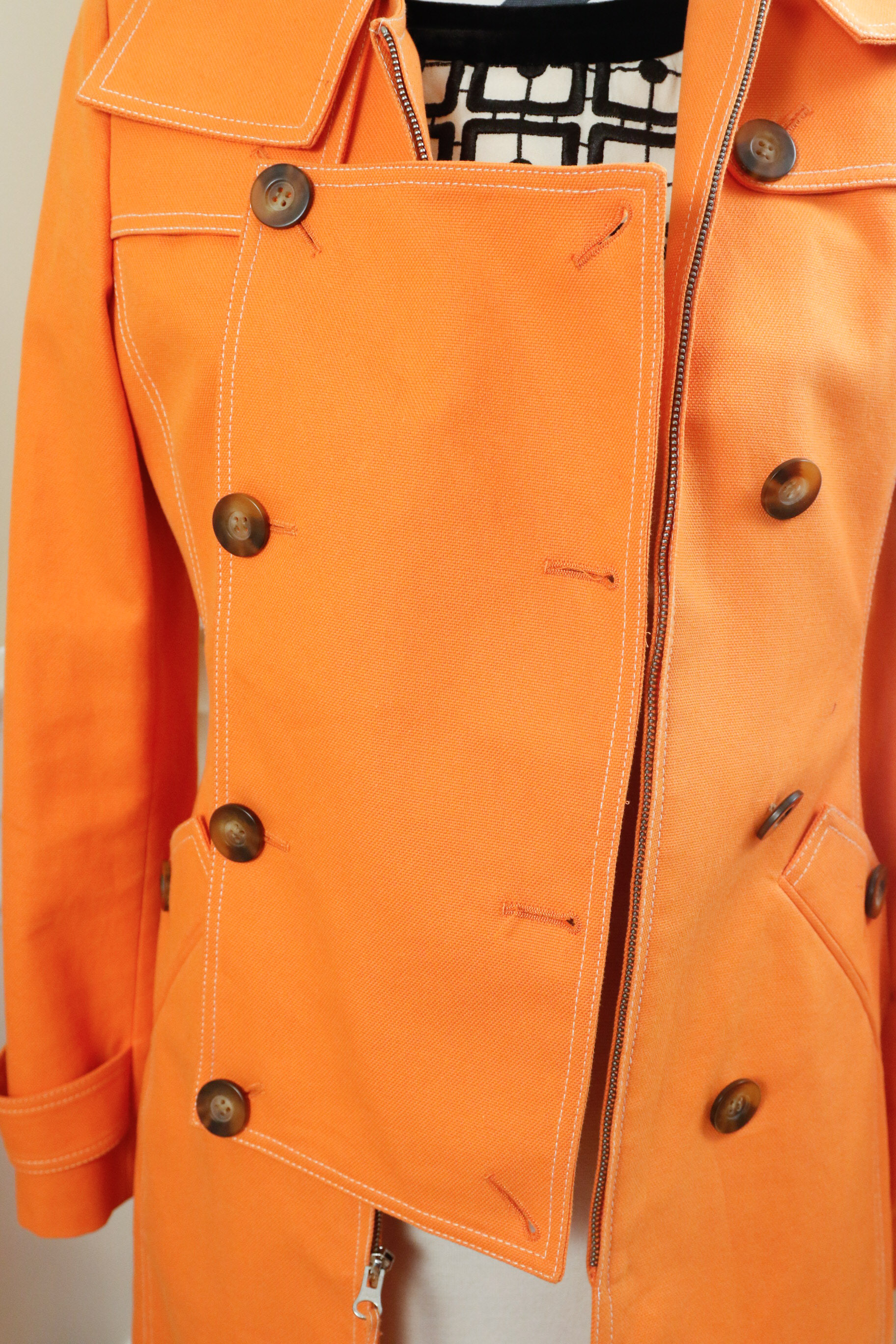Tory Burch Knit Frock with BCBG Orange Trench Coat