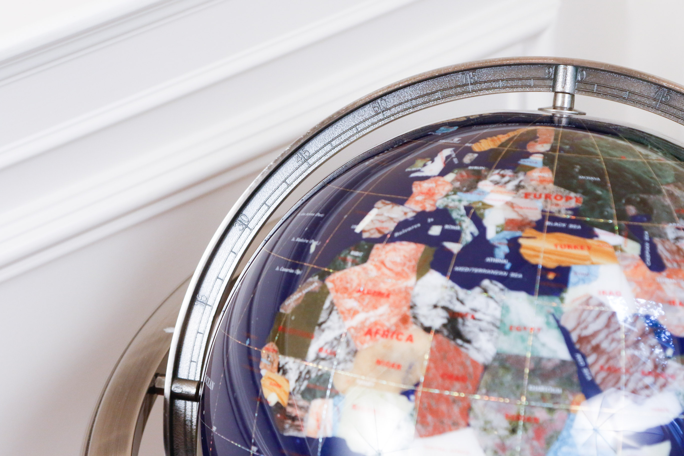 Semi-Precious Gemstone Globe on Floor Stand