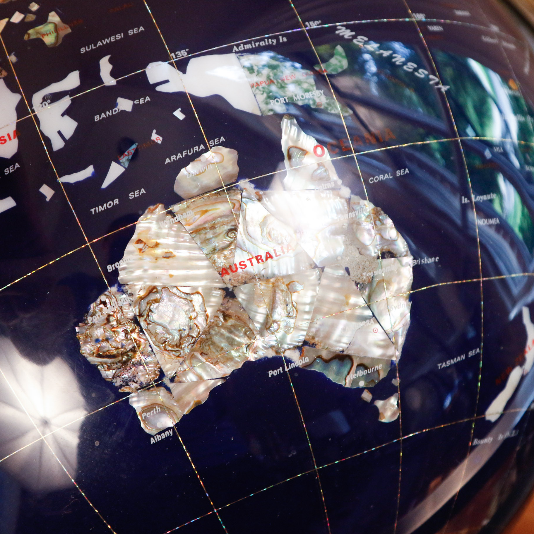 Semi-Precious Gemstone Globe on Floor Stand