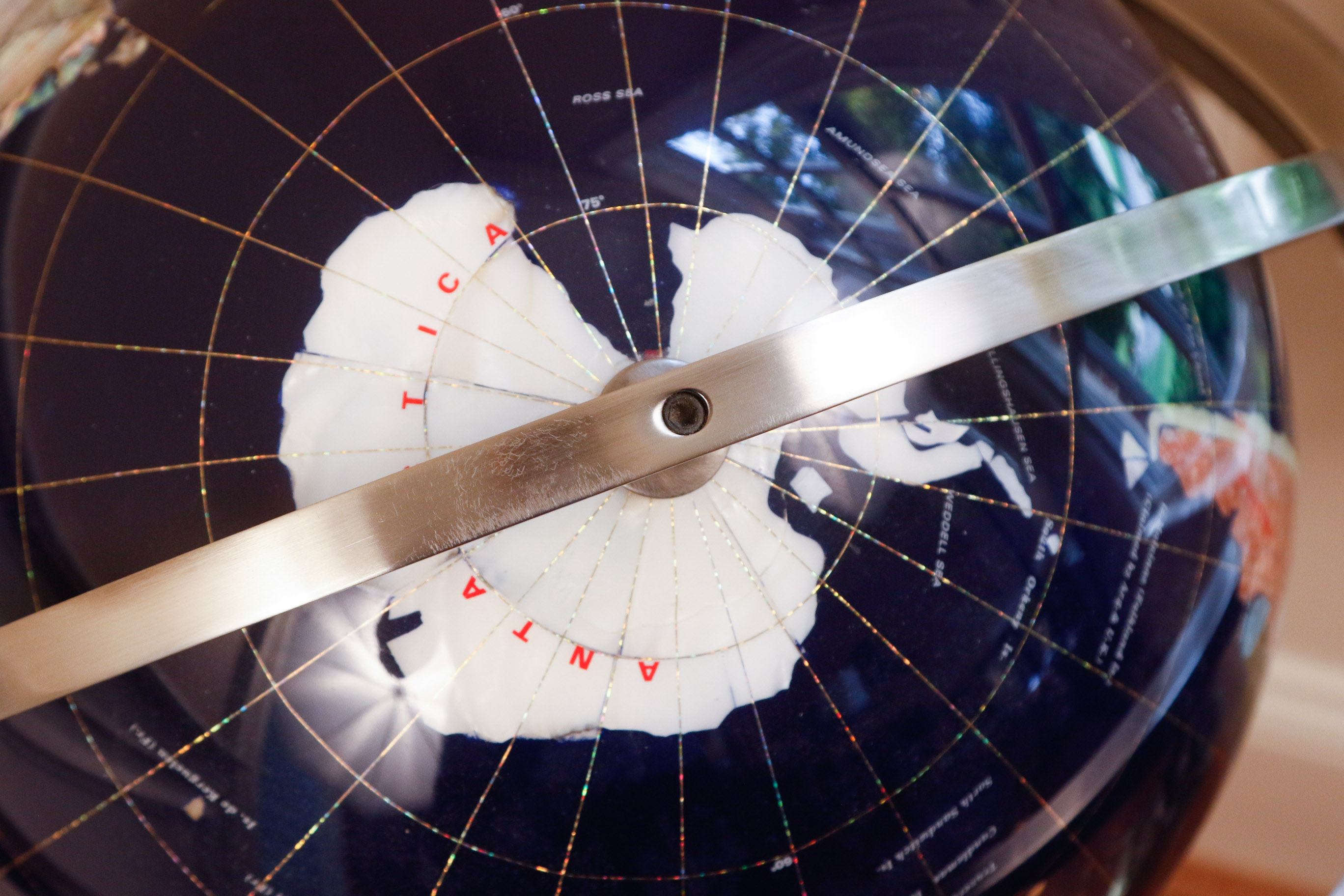 Semi-Precious Gemstone Globe on Floor Stand