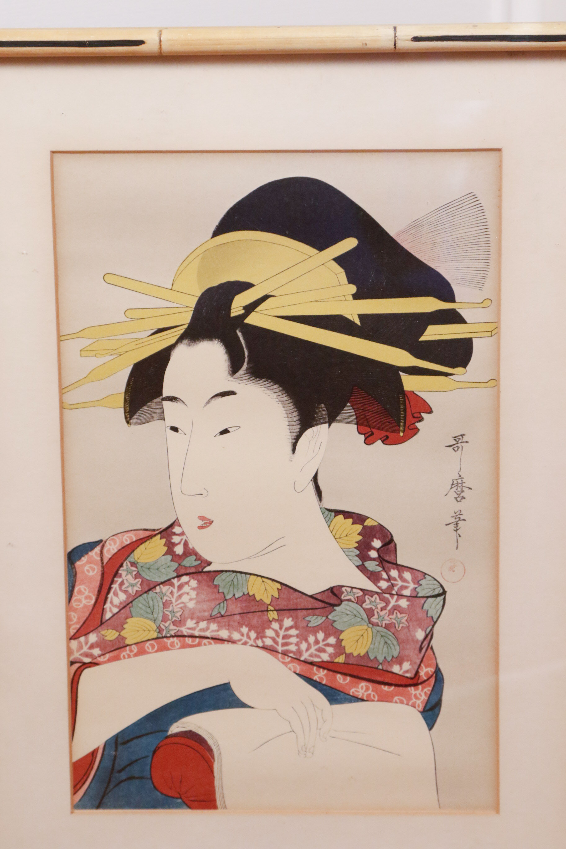 Pair of Kitagawa Utamaro Reproduction Ukiyo-e Woodblock Prints