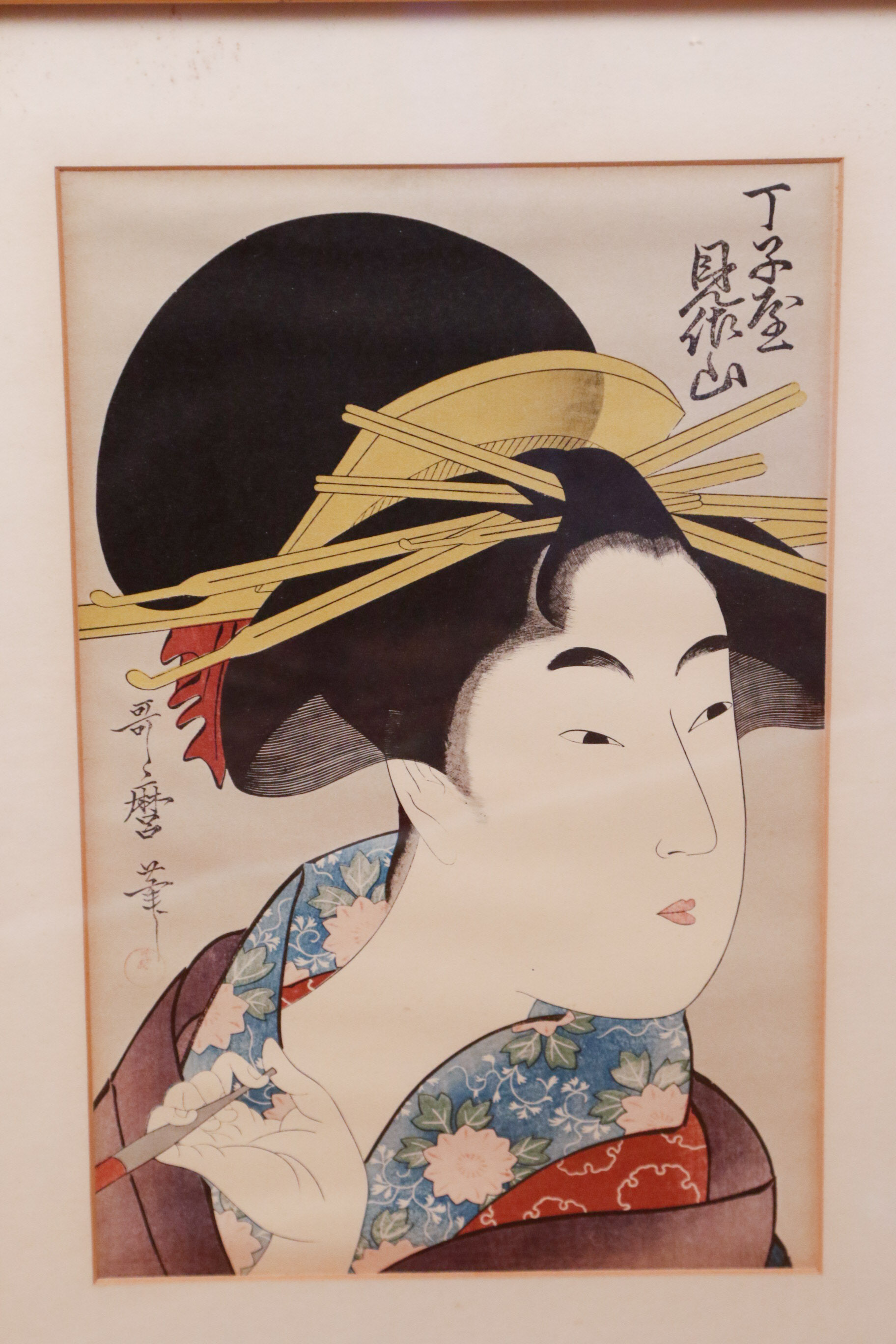 Pair of Kitagawa Utamaro Reproduction Ukiyo-e Woodblock Prints