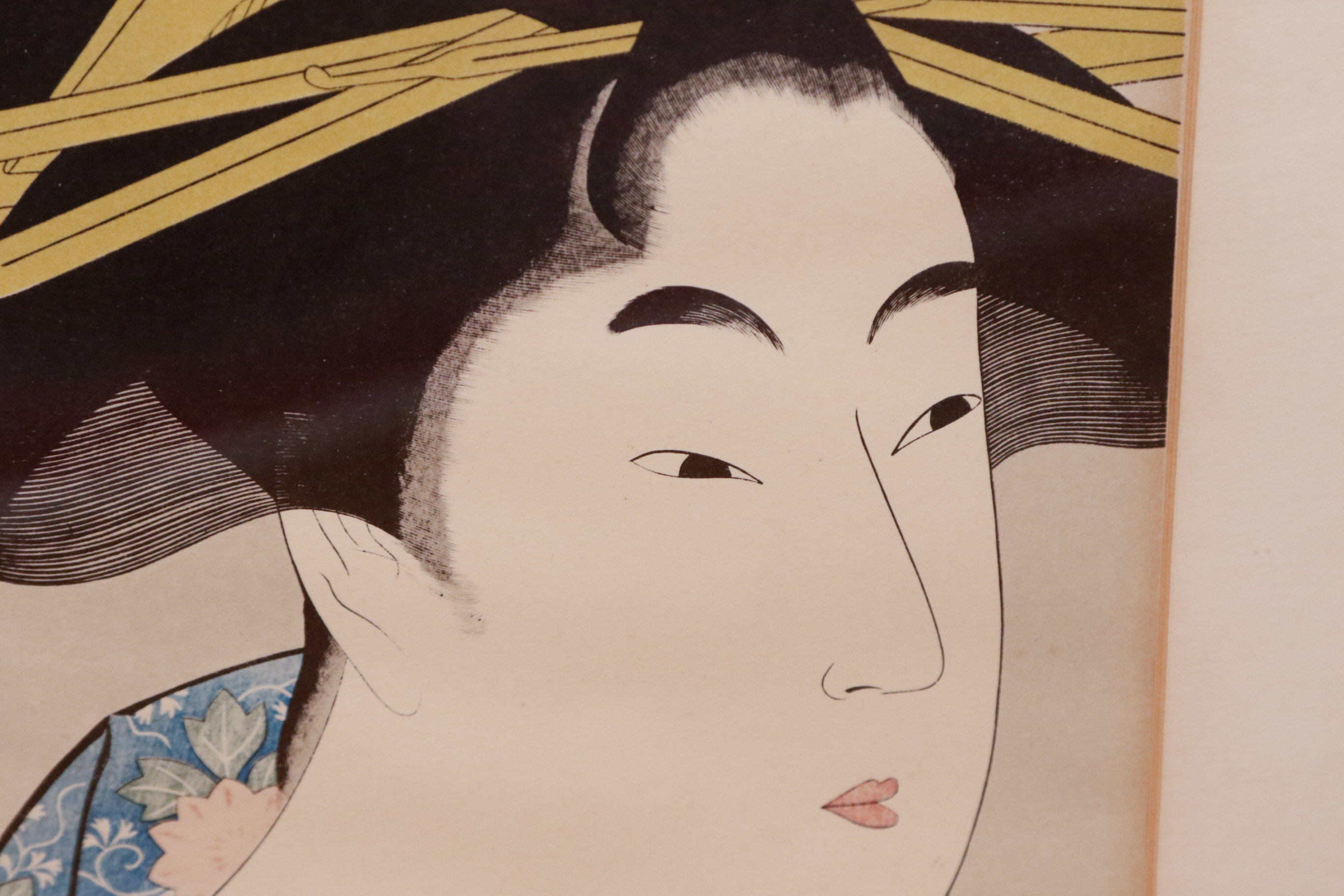 Pair of Kitagawa Utamaro Reproduction Ukiyo-e Woodblock Prints