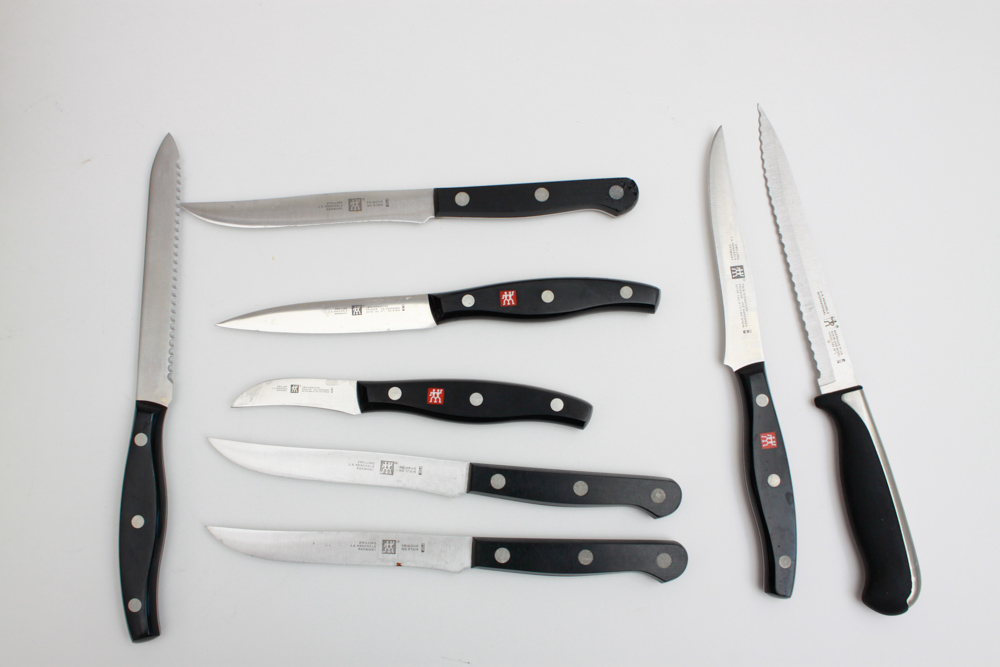 Set of J. A. Henckles International and Cuisinart Knives
