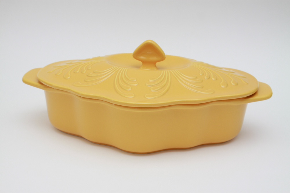 Collection of Colorful Ceramic Bakeware and Plates