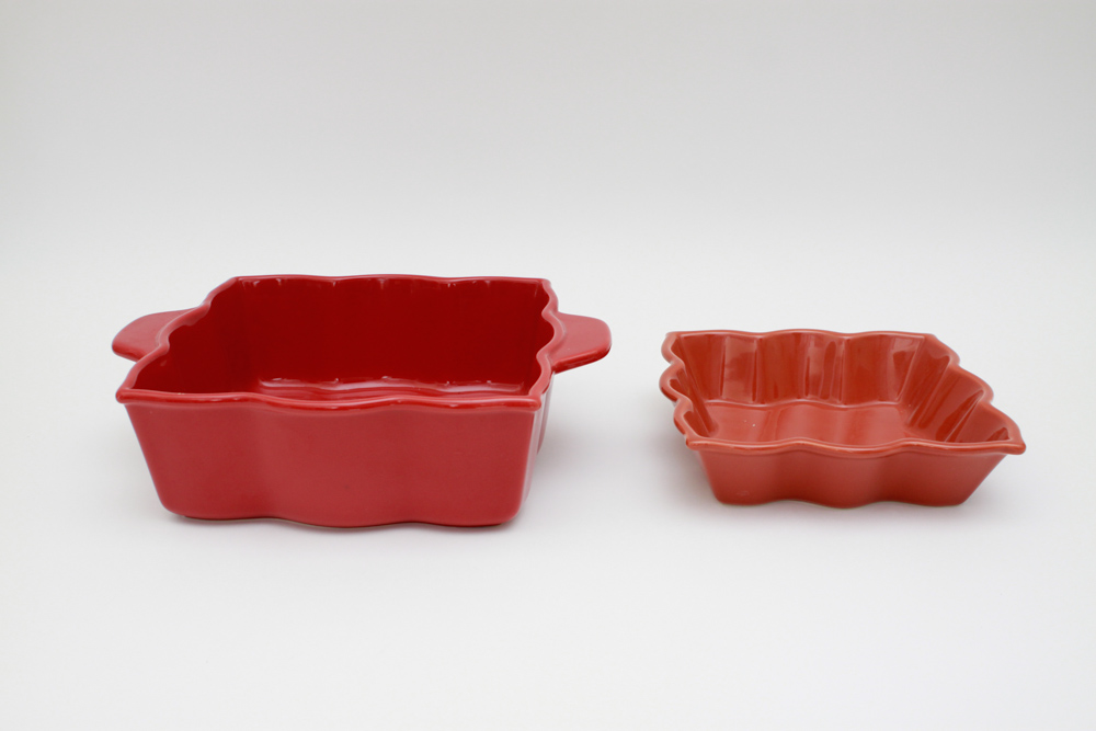 Collection of Colorful Ceramic Bakeware and Plates