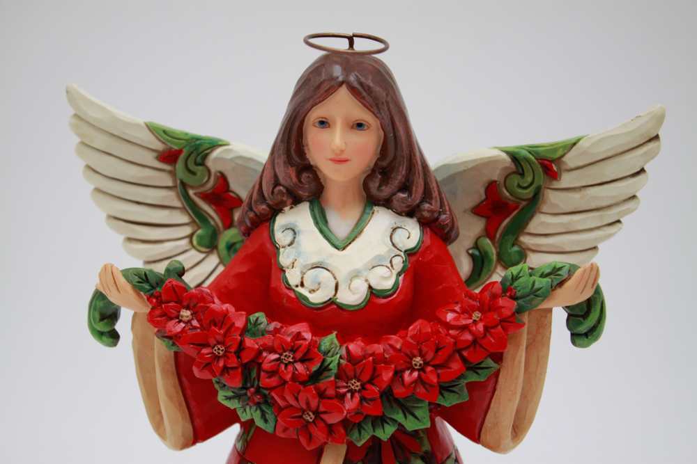 Jim Shore "Christmas Beauty" Angel Poinsettia Figurine