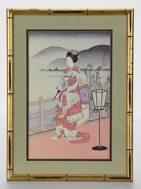 Pair of Offset Lithograph Reproductions of Japanese Woodblocks