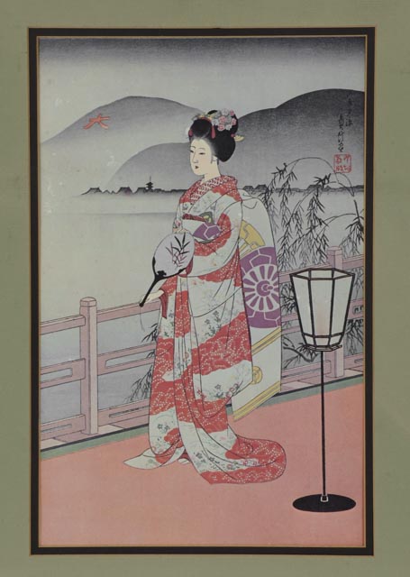 Pair of Offset Lithograph Reproductions of Japanese Woodblocks
