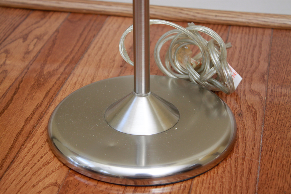 Pair of Brushed Steel Table Lamps