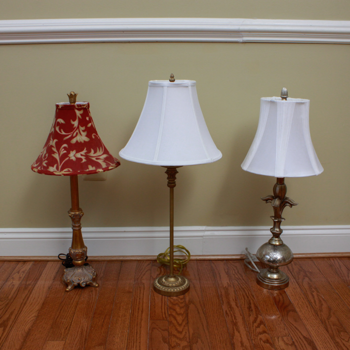 Three Different Neoclassical Style Table Lamps